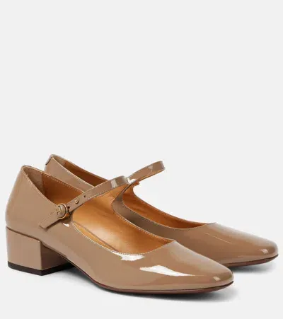 Tod's Mary Jane Pumps In Leather In Beige