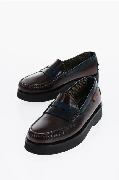 Tod's Patent Leather Penny Loafers In Brown