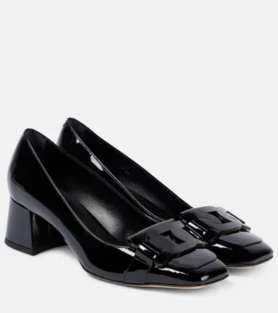 Tod's Patent Leather Pumps In Schwarz