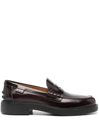 Tod's Penny-slot Loafers In Black