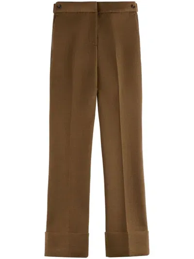 Tod's Pressed-crease Straight Trousers In Brown