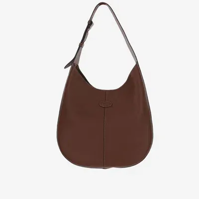 Tod's Small Leather Hobo Bag In Black