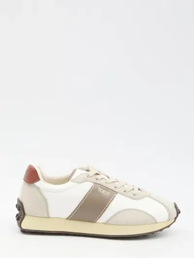 Tod's Suede-trimmed Sneakers In White