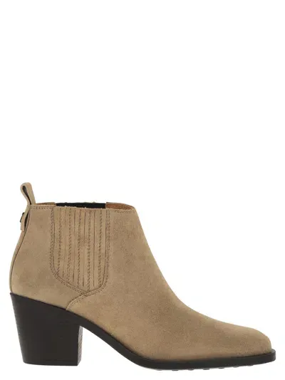 Tod's Suede Boot In Beige