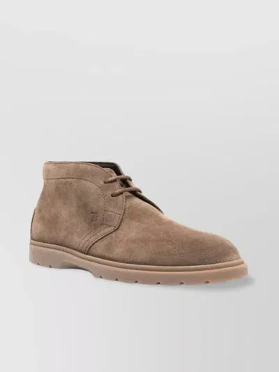 Tod's Suede Leather Boots In Brown