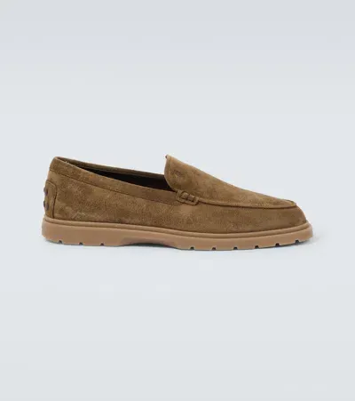 Tod's Suede Loafers In Beaver