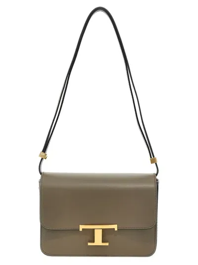 Tod's T Mini Crossbody Bags In Gray