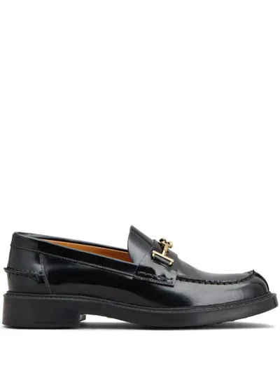 Tod's Loafers In Leather In Black