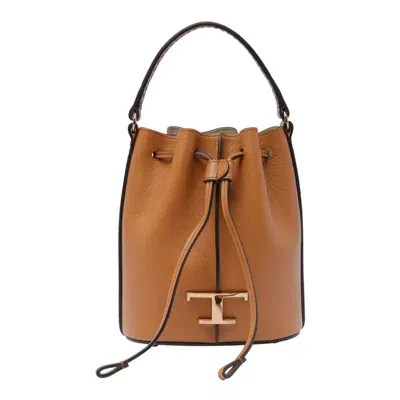 Tod's T Timeless Bucket Bag In Brown