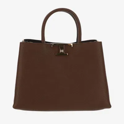 Tod's T Timeless Leather Small Handbag In Brown