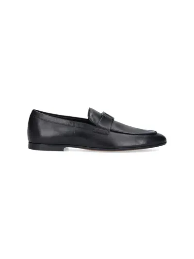 Tod's T Timeless Leather Loafers In Black