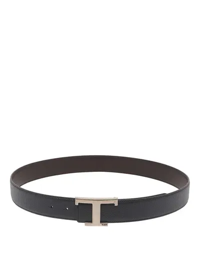 Tod's T Timeless Reverse Belt In Blue