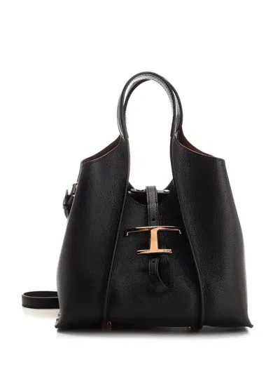 Tod's T Timeless Shopping Bag In Black