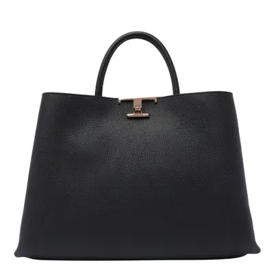 Tod's T Timeless Shopping Bag In Black