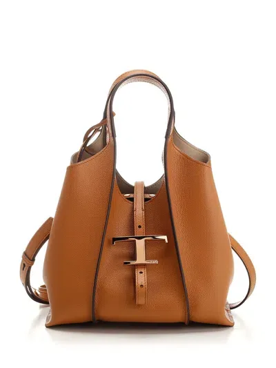 Tod's T Timeless Shopping Bag In Brown