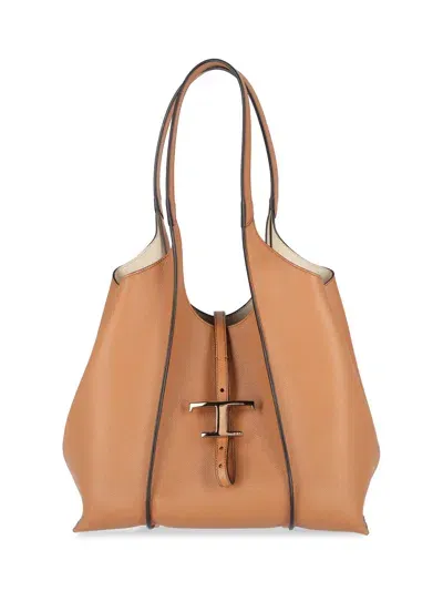 Tod's T-timeless Tote Bag In Brown