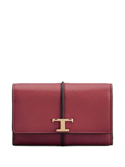 Tod's T Timeless Wallet In Red