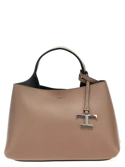 Tod's T Timeless Micro Handbag In Beige