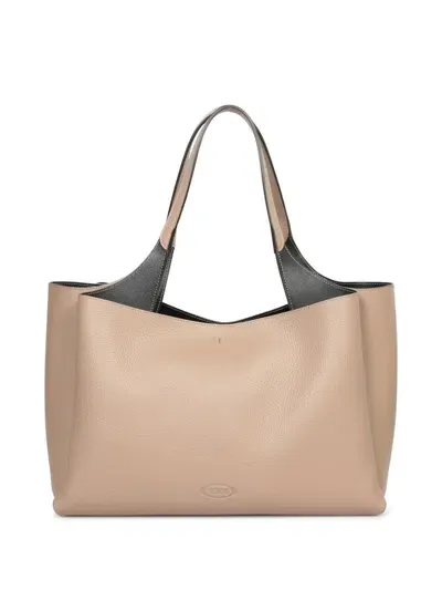 Tod's Taupe Leather Bag In Beige