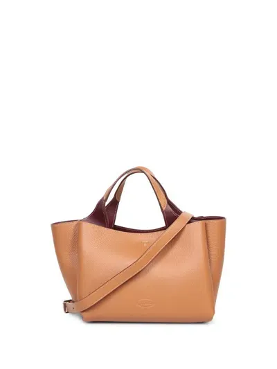 Tod's Mini Leather Handbag In Tan In Brown