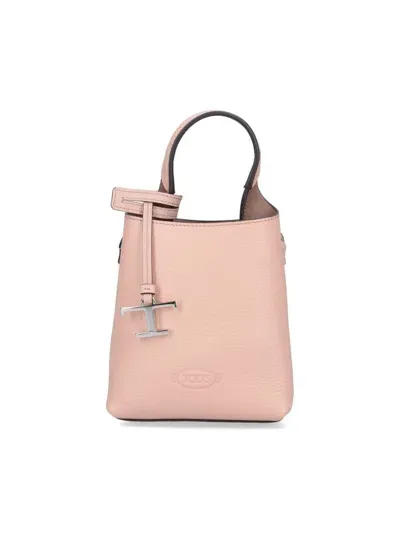 Tod's Micro Logo Bag In Nude & Neutrals