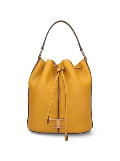 Tod's Small Bucket Bag T Timeless In Yellow