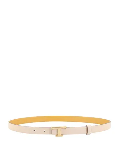 Tod's Leather Belt In Cream