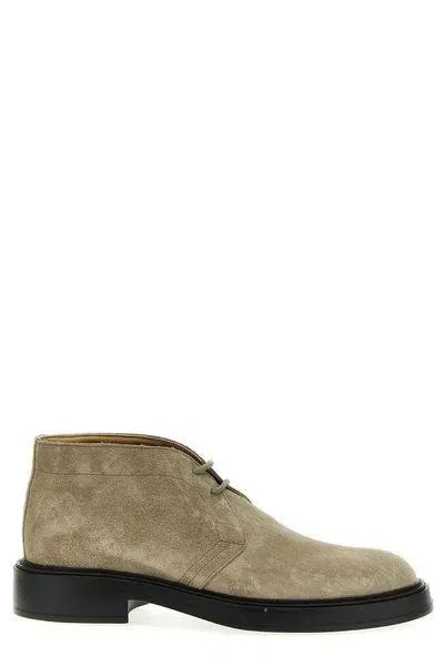 Tod's Beige Suede Boots In Brown