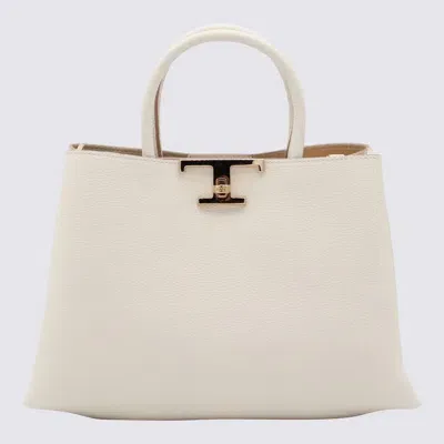 Tod's White Leathet Top Handle Bag In Rosado Claro