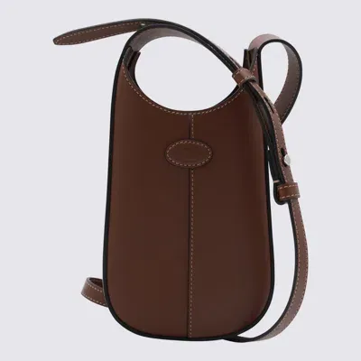 Tod's Dark Brown Leather Crossbody Bag In Marrón