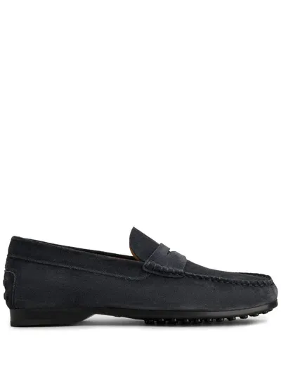 Tod's Gommino Suede Loafers In Blue