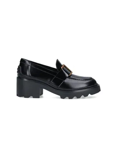 Tod's Buckle Loafers In Black