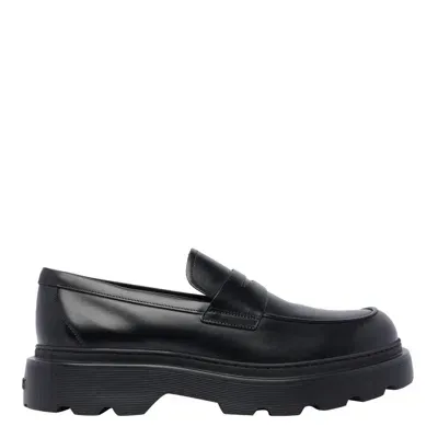 Tod's Leather Loafers In Black