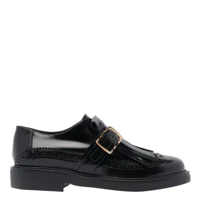 Tod's Leather Laced Up Shoes In Black