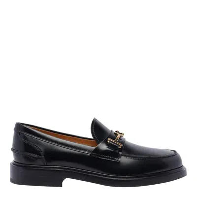 Tod's Leather Loafers In Black