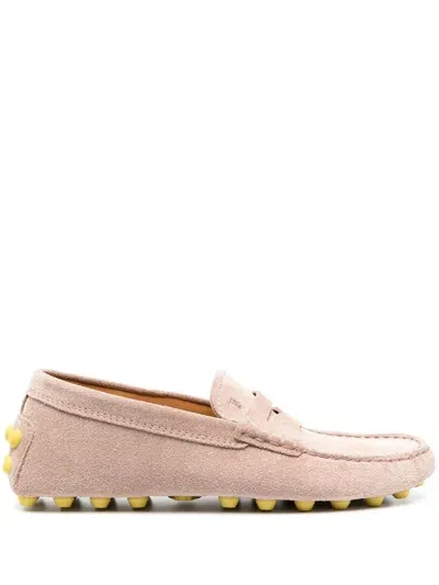 Tod's Gommino Bubble Suede Loafers In Neutrals