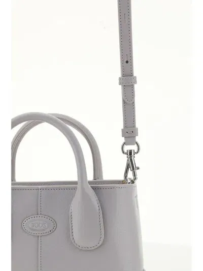 Tod's Mini Leather Handbag In Grigio Brooklyn