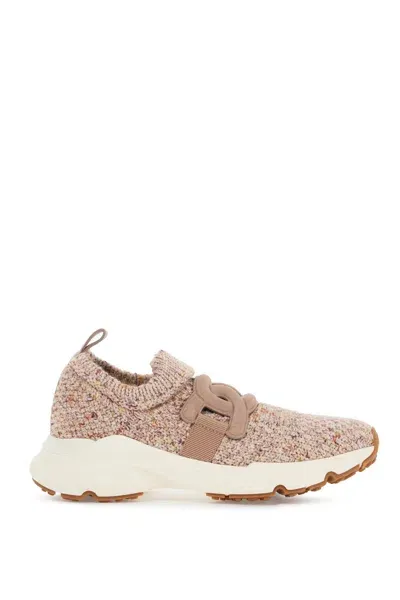 Tod's Sports Knit Chain Sock Sneakers In Pink