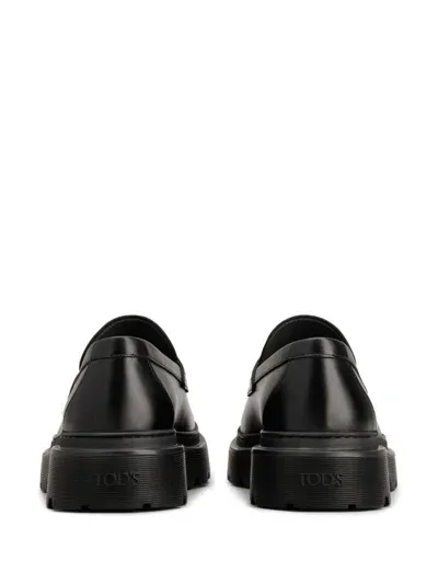 Tod's Leather Loafers In Black