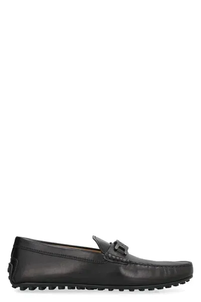 Tod's Leather Loafers In Black