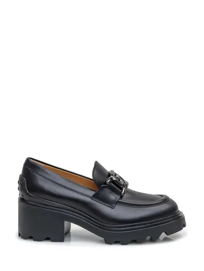 Tod's Leather Moccasin In Black