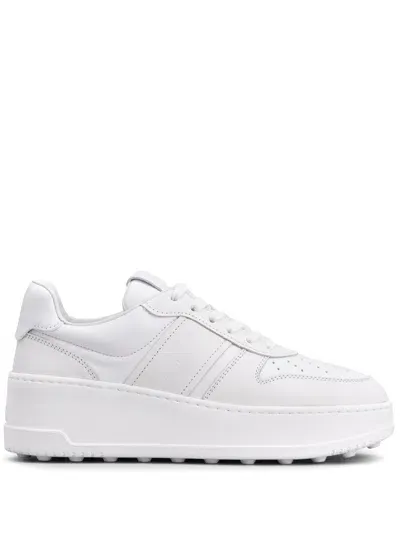 Tod's Leather Platform Sneakers In White