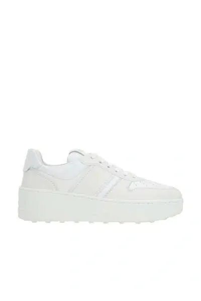 Tod's Leather Platform Sneakers In White