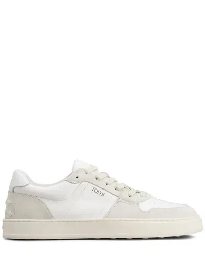 Tod's Leather Sneakers Shoes In White