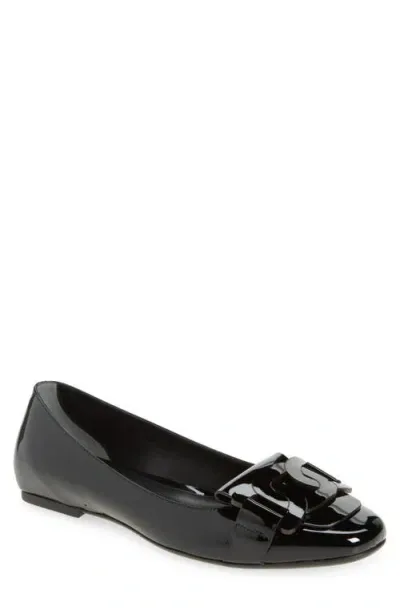 Tod's Tods Womens Black Gomma Patent-leather Ballet Flats