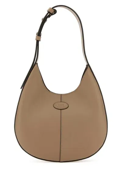 Tod's Logo Embossed Mini Tote Bag In Brown