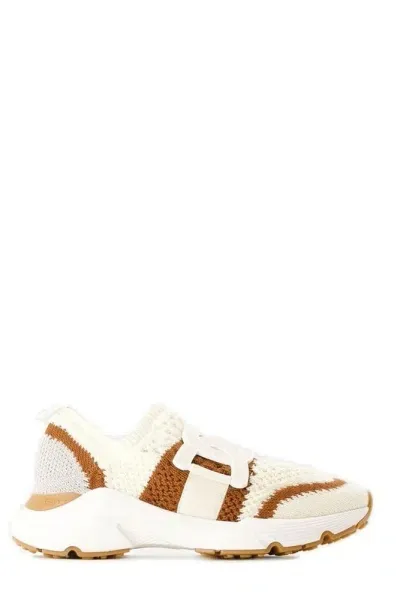 Tod's Logo Patch Knit Slip In Beige