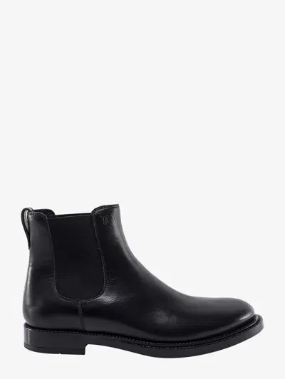 Tod's Suede Leather Chelsea Boots In Black