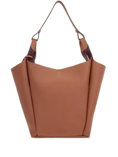 Tod's Medium Leather Bucket Bags In Brown