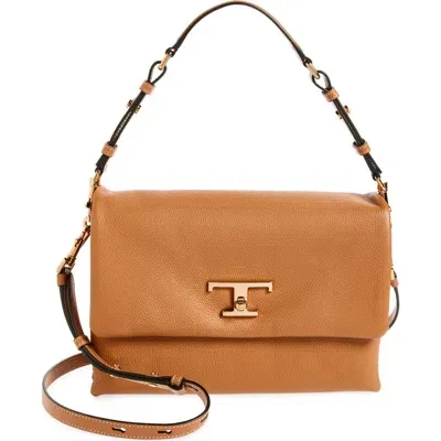 Tod's T Timeless Leather Shoulder Bag In Brown